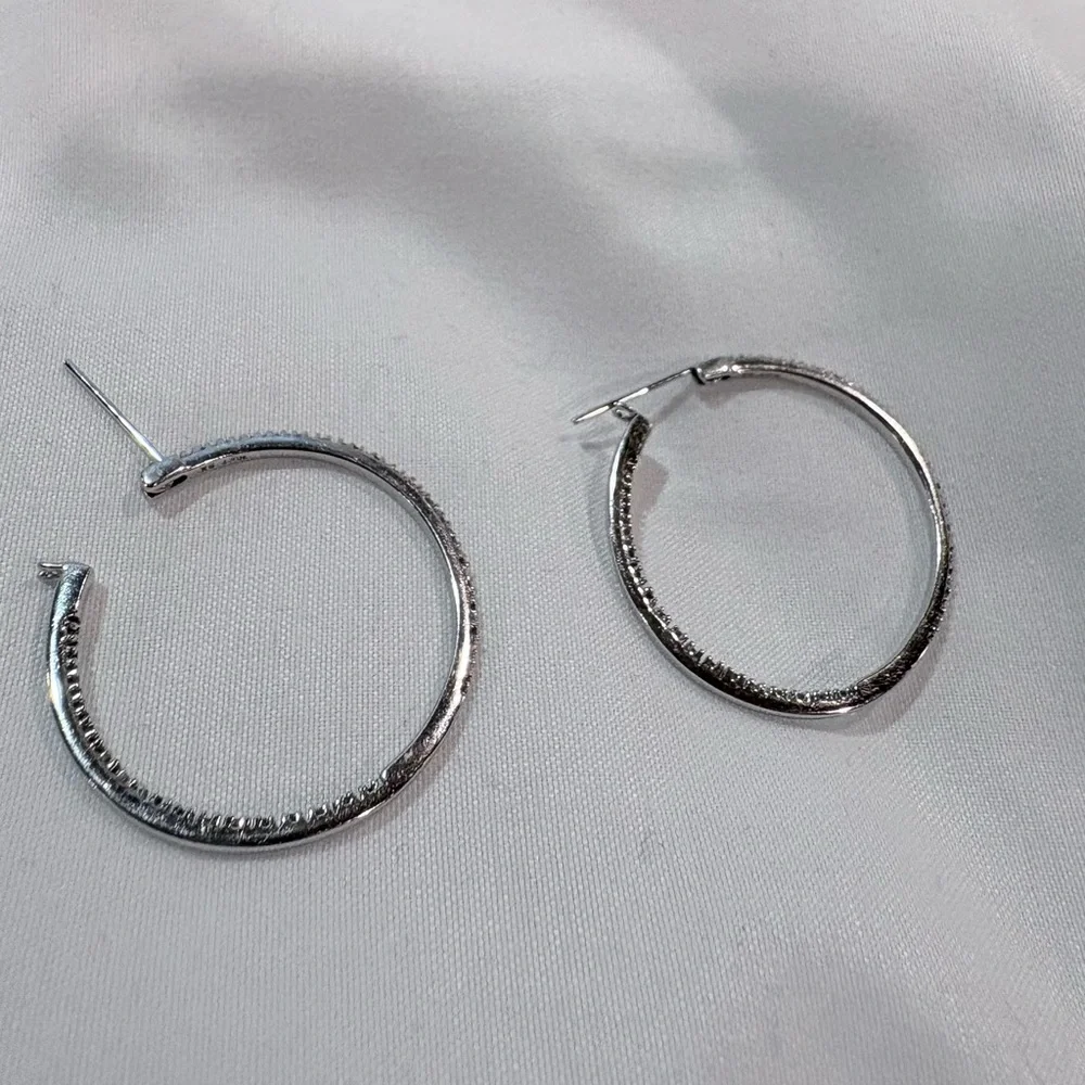 Diamond Hoop Earrings white gold Kay’s - Picture 5 of 6
